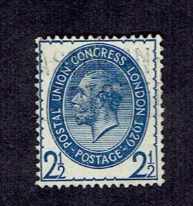 GREAT BRITAIN SCOTT#208 1929 2-1/2d KG V POSTAL UNION CONGRESS- USED