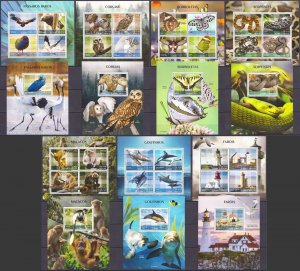 Gs1675-81 2019 Sao Tome & Principe Birds Butterflies Animals Fauna ! 7+7 Mnh