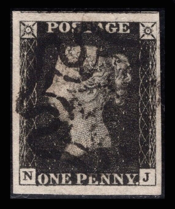 MOMEN: GREAT BRITAIN SG #1 1840 PENNY BLACK USED PSE GRADED CERT 85 LOT #67616