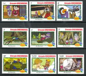 GRENADA GRENADINES 1982 DISNEY THE RESCUERS Christmas Set Sc 519-527 MNH