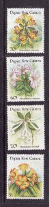 Papua New Guinea-Sc#703-6-unused NH set-Rhododendrons-Flowers-1989-