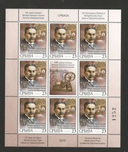 SERBIA-MNH**-S/S-MICHAEL PUPIN-DAWN OF TELECOMMUNICATIONS-2015.