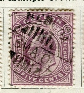 CEYLON; 1904 early Ed VII issue fine used 5c. value