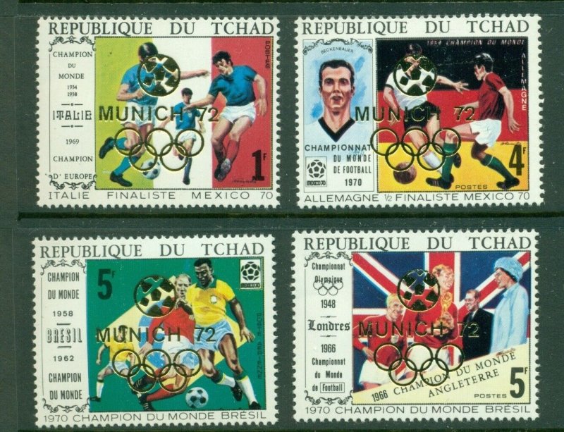 Chad #267A-D  VFMNH 1972 Olympics Overprint set CV $5.95