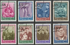 Ajman Sc# 19-26 Used 1964 10np-10r Pres. Kennedy