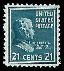 PCBstamps   US # 826 21c Chester A. Arthur, MNH, (5)