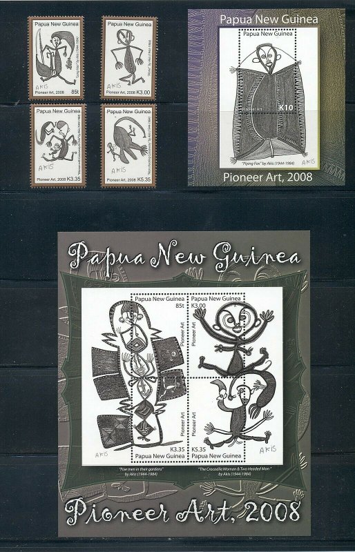 Papua New Guinea  #1313-18 (2008 Art by Akis set and sheets) VFMNH  CV $25.75