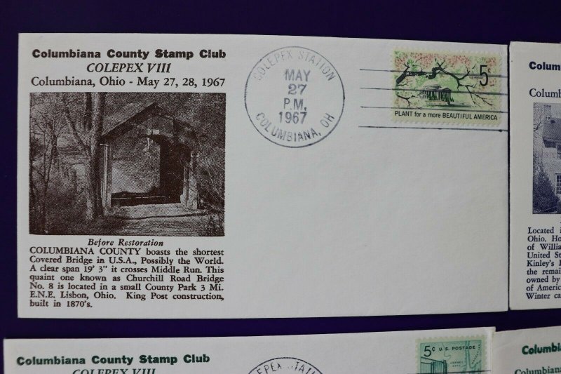 COLEPEX Sta Columbiana OH 1966 McKinley Homes 1807 Philatelic Expo Cachet Cover