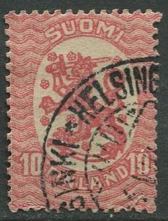 Finland - Scott 85 - Arms of Republic -1917- Used - Single 10p Stamp