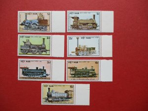 SG864-870 Vietnam 1985 Railroad Train Railway Interest Set MNH