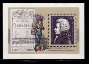 Germany - #1691 Wolfgang Amadeus Mozart S/Sheet - MNH