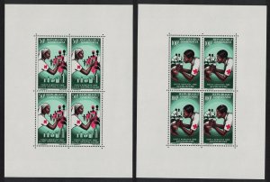 Gabon Red Cross 2 MSs 1966 MNH SG#MS251-MS252