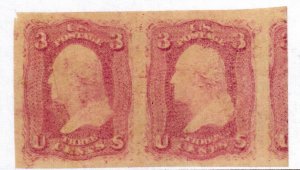  Scott #79-E65P5 - 3c Rose - Imperforate - Pair