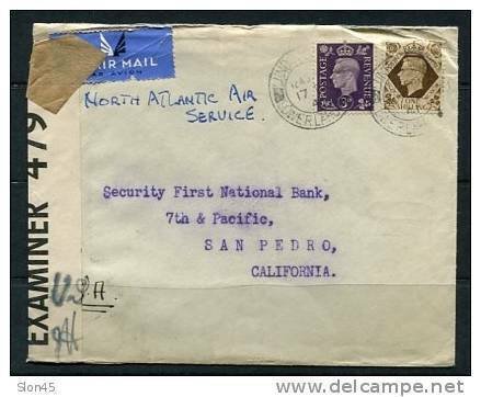 Great Britain 1944Cover sent to USA Censored