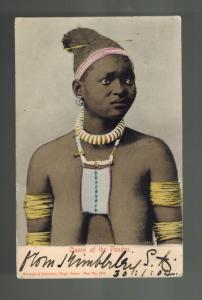 1904 Kimberley Cape Of Good Hope Postcard Cover to England Queen of Pondos Tribe