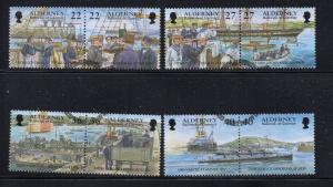 Alderney Sc 176-83 2001 Garrison Island ships stamp set used