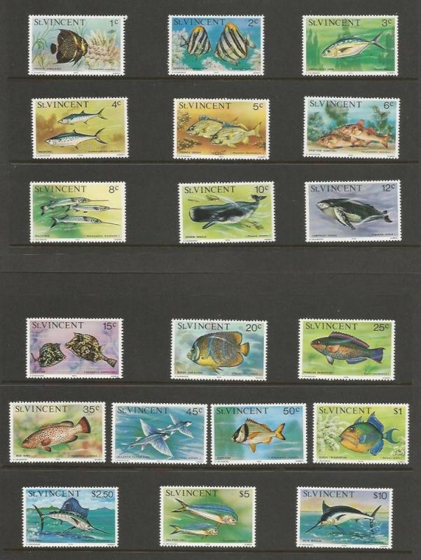 St. Vincent MNH sc# 407-25 Tropical Fish CV $30.30