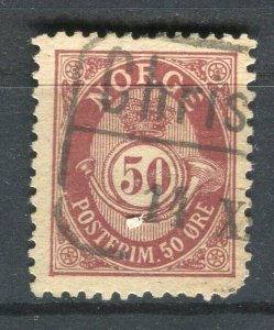 NORWAY; 1890s early classic 'ore' type used Shade of 50ore. + fair Postmark