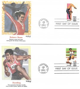 1983 Air Mail FDC, #C101-C104, C104a, 28c Olympics, Fleetwood  (5)