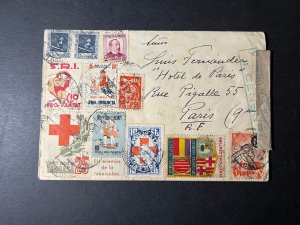 1938 Censored Spain Cover Barcelona to Paris Republic of France