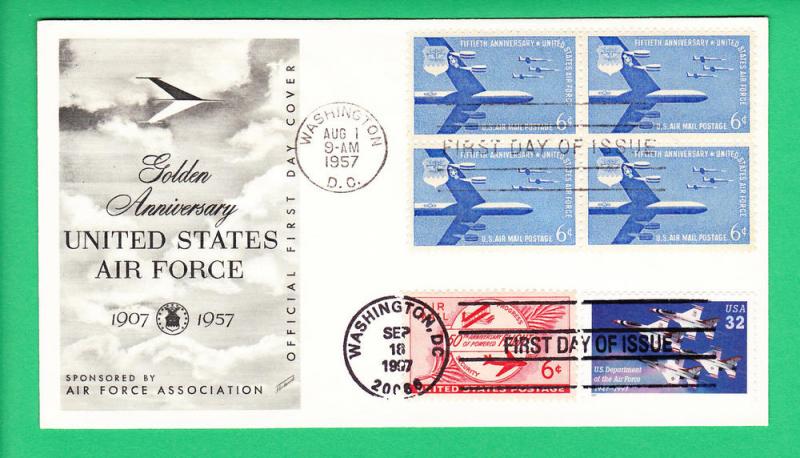 #3167 Air Force DUAL CANCEL w #c49 Air Force Airmail FW