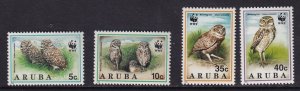 Aruba   #101-104   MNH  1994  world wildlife fund ; owls