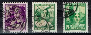 Switzerland 1933, Sc.#B65_6 + B69 used Pro Juventute