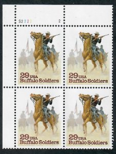 2818 Buffalo Soldiers MNH plate block UL