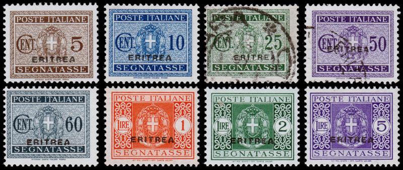 Eritrea Scott J15-J16, J18, J21-J22, J23-J25 (1934) Mint/Used LH VF, CV $66.50 B