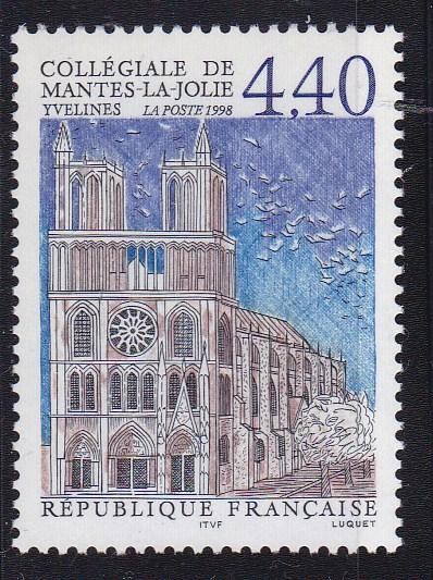 France 1998 4.40fr Collegiate Church of Mantes VF/NH(**)
