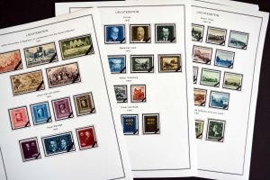 COLOR PRINTED LIECHTENSTEIN 1912-2010 STAMP ALBUM PAGES (166 illustrated pages)