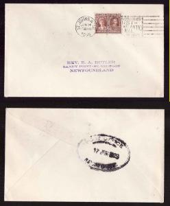 Newfoundland cover #14132-3c KGV & Queen–St. John's- un14 1929