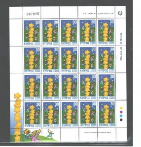 REP. CYPRUS 2000 EUROPE #959, MNH;1 STAMP=$0.85; CHOOSE STAMP POSITION, read