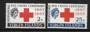 VIRGIN ISLANDS, 141-142, MNH, RED CROSS CENTENARY