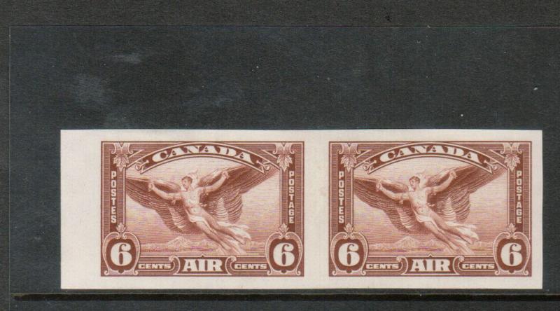 Canada #C5b Extra Fine Mint Lightly Hinged Imperf Pair