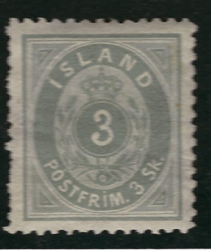 Iceland Attractive Sc #5 MOG rough perfs on left VF SCV $650..powerful bargain!!