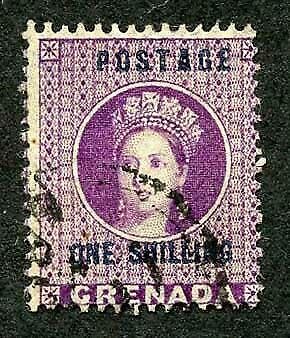 Grenada SG13 1/- Deep Mauve Cat 12 Pounds