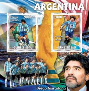 GUINE BISSAU 2010 SHEET TEAM ARGENTINA FOOTBALL SOCCER SPORTS gb10314a