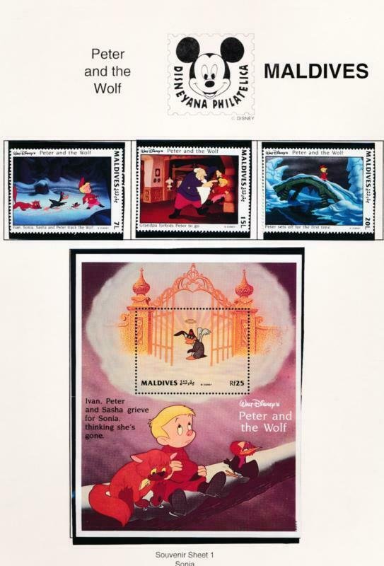 DISNEY MALDIVES 1919-1928 MINT NH PETER & THE WOLF