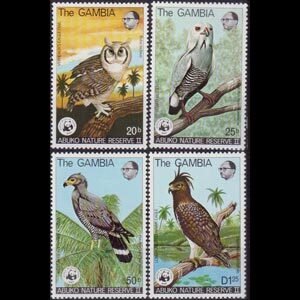 GAMBIA 1978 - Scott# 381-4 Birds of Prey Set of 4 LH