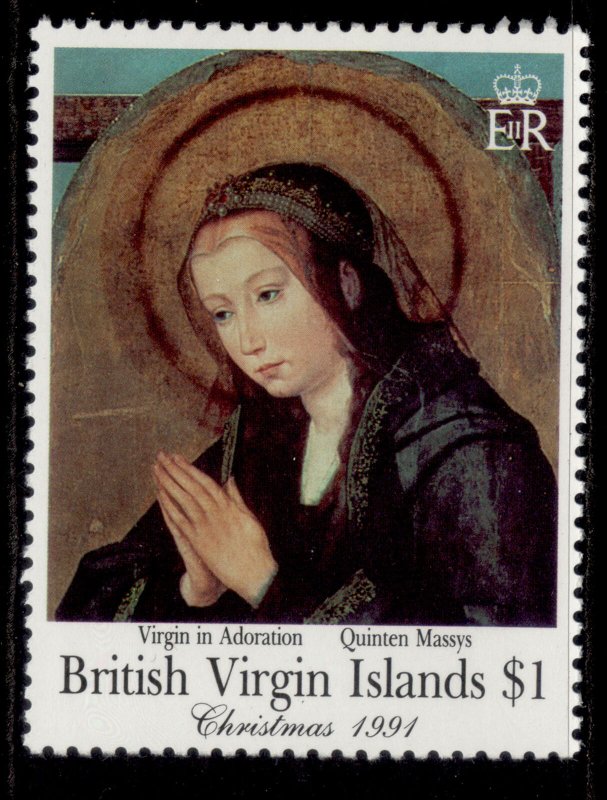 BRITISH VIRGIN ISLANDS QEII SG806, 1991 $1 Christmas, NH MINT. 