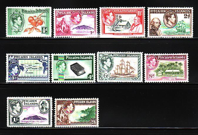 Pitcairn Islands 1-8 Set MH King George VI, Various (A)