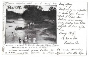 Bushkill Park, near Easton, Pennsylvania, Undivided Back Postcard, Mailed 1906