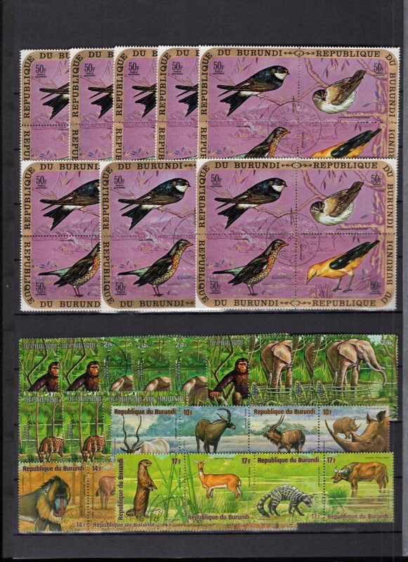 Burundi 1967-70's Dealer Stock Airmail Topicals Birds, Animals CTO Many 100's