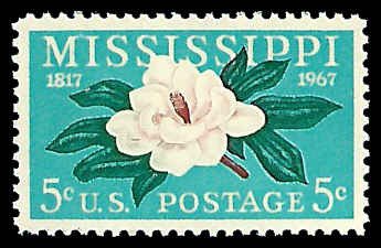 PCBstamps     US #1337 5c Mississippi Statehood, MNH, (25)