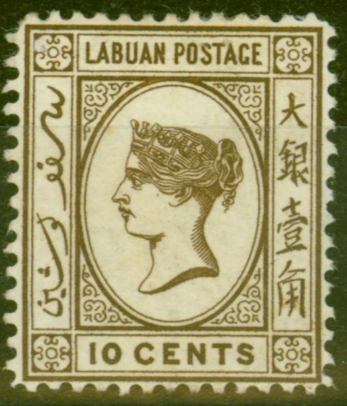 Labuan 1893 10c Sepia-Brown SG43a Fine Mounted Mint