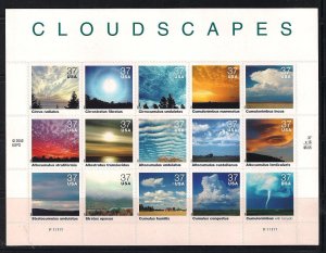 PCBstamps   US #3878 Sheet $5.55(15x37c)Cloudscapes, MNH, (1)