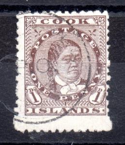 Cook Islands 1893 1d brown Perf 12 & 11.5 SG5 very fine used WS9020