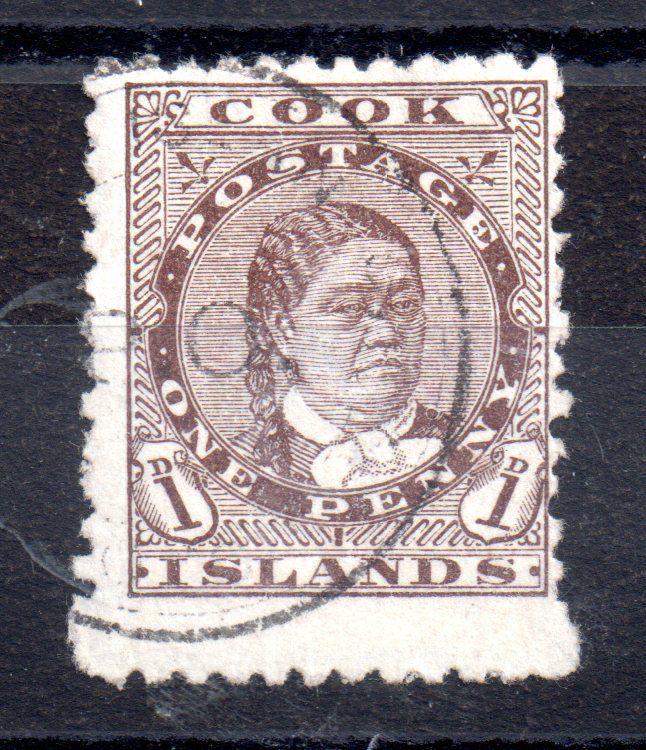 Cook Islands 1893 1d brown Perf 12 & 11.5 SG5 very fine used WS9020