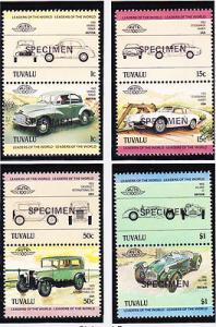 Tuvalu 1984 Classic Cars Specimens MNH